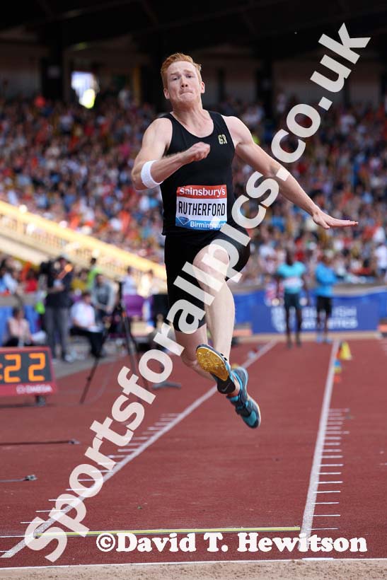 Greg Rutherford (GB), long jump at the IAAF Diamond League, Birmingham.